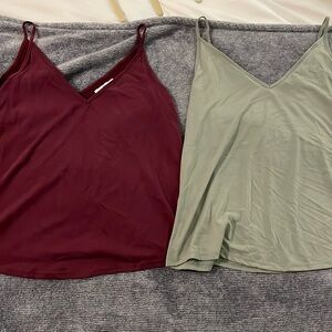 2 BP layering tanks size XS. Cabernet and Sage colors.